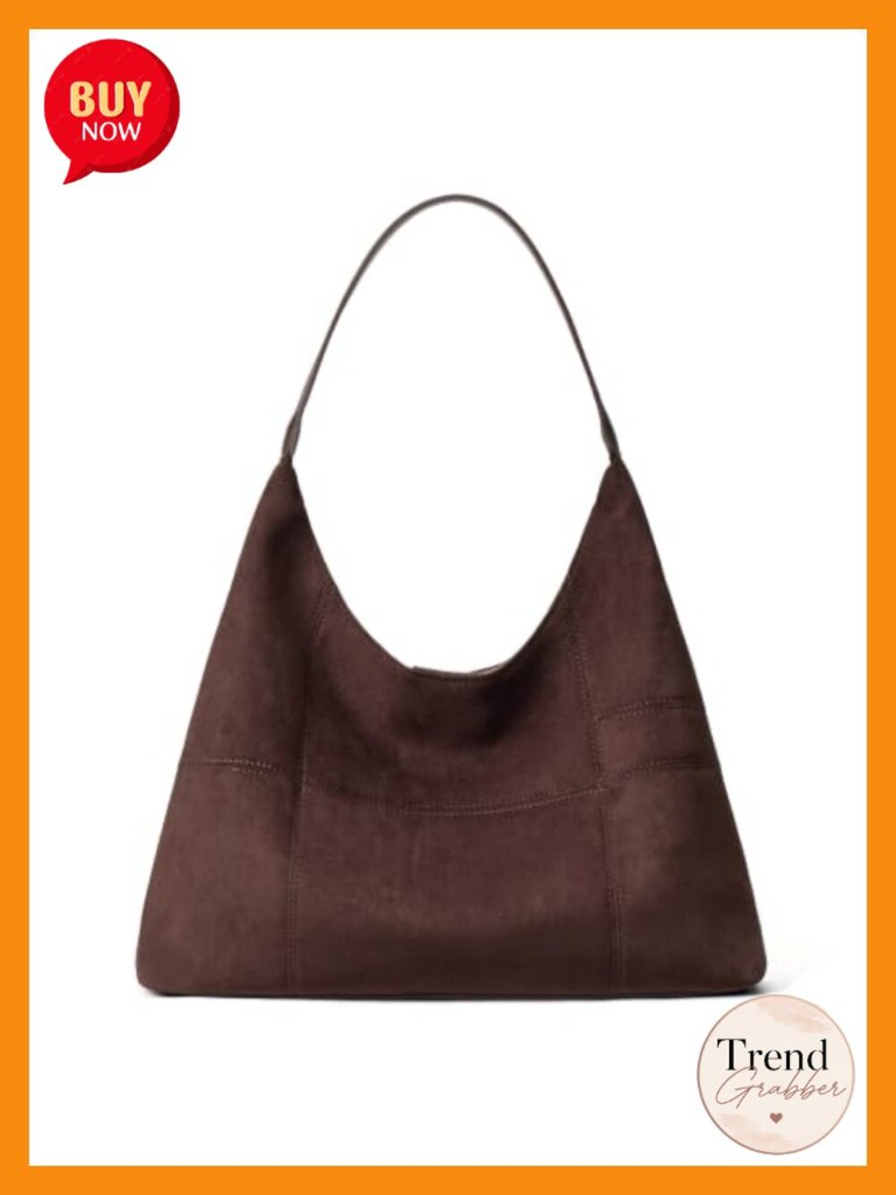 Faux Suede Slouchy Hobo Shoulder Bag Patchwork Handbag Purse